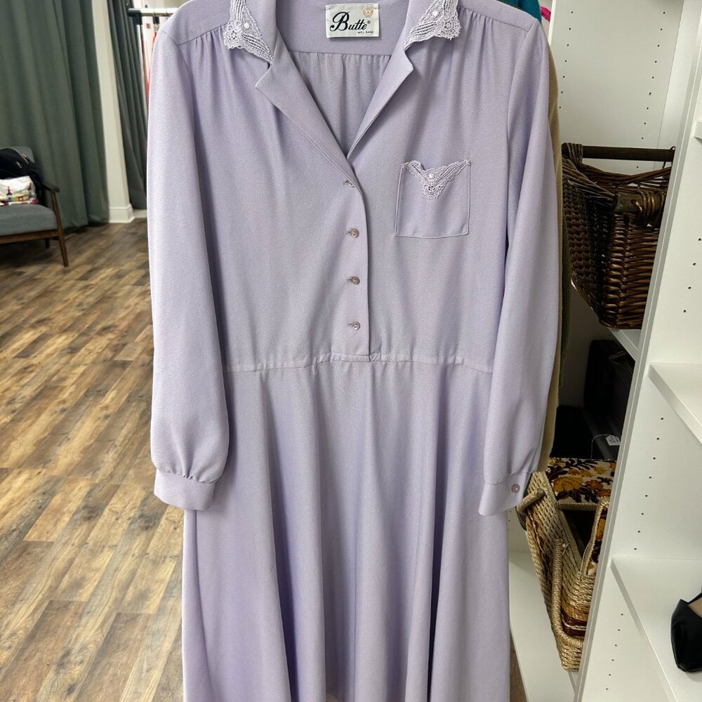 Vintage Butte WPL 9442 Purple Long Sleeve Dress, Estimated Size Large